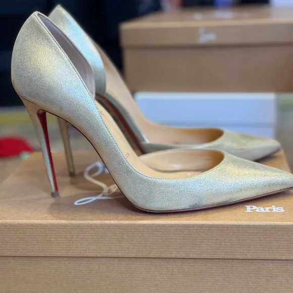 Christian Louboutin Gold Heeled Pumps for Special Occasions